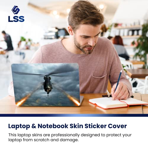 Image of LSS 15 15.6 Inches Laptop Notebook Skin Sticker with 2 Wrist Pads - Reusable Cover Protector Vinyl Sticker Cover Decal Fits 13 inch - 16 inch HP Asus Acer - Firing Military Plane Pattern