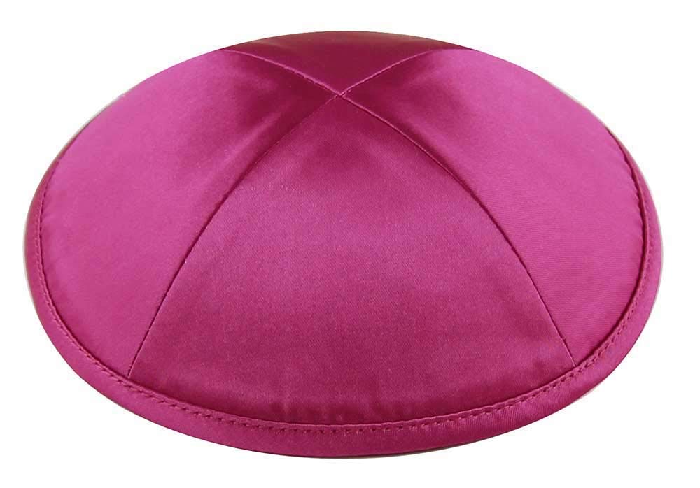 Zion Judaica Deluxe Satin Kippah Yarmulkes for Kids Teens &amp; Adults Skullcaps 6.25" Multi-Color Options 4 Panel Design