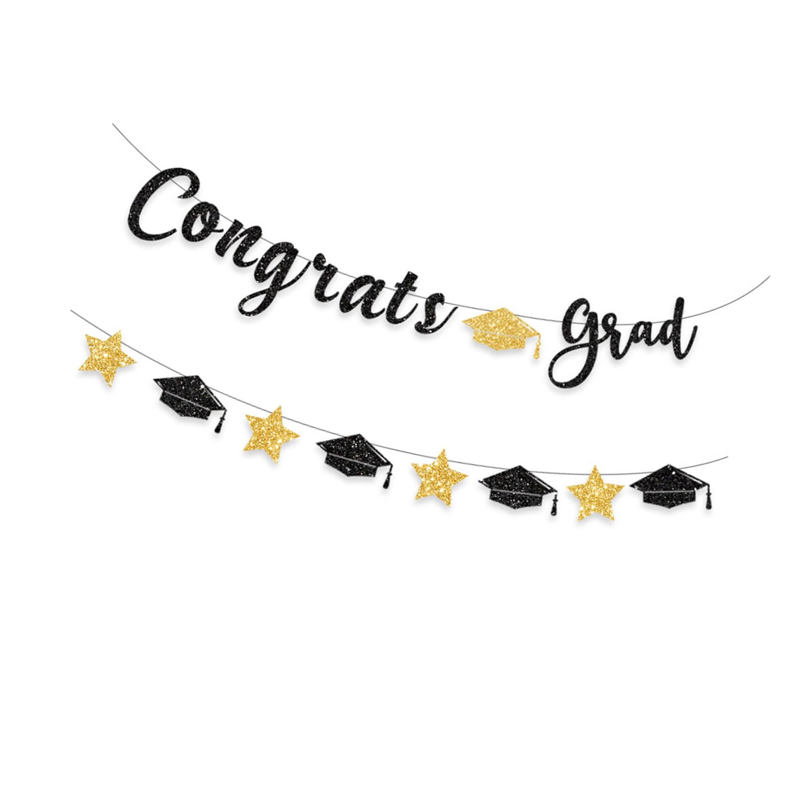 Jazuaiao Glittering Graduation Party Hanging Decoration Congrats Grads Hanging Ornament for Class of 2025 for School Graduate Graduation Decorations