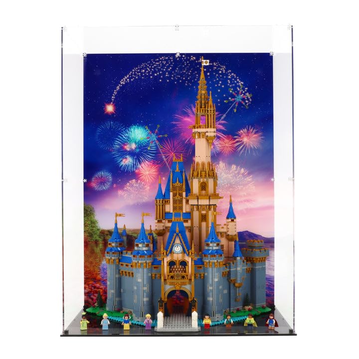 Display Case compatible with Lego 43222 Disney Castle, (Print 1 Back Panel)