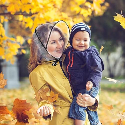 BOBOZHONG Regenhaube mit Visier,5 Stück Wiederverwendbar,Klar Wasserdicht Regenschal Regenhut für Damen,Regenschutz Überkopf Regenmütze für Damen Lady Regenbekleidung