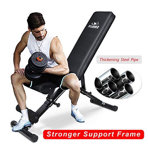 FLYBIRD Adjustable Weight Bench，Multi-Purpose Foldable Exercise Bench for Home Gym,620LB