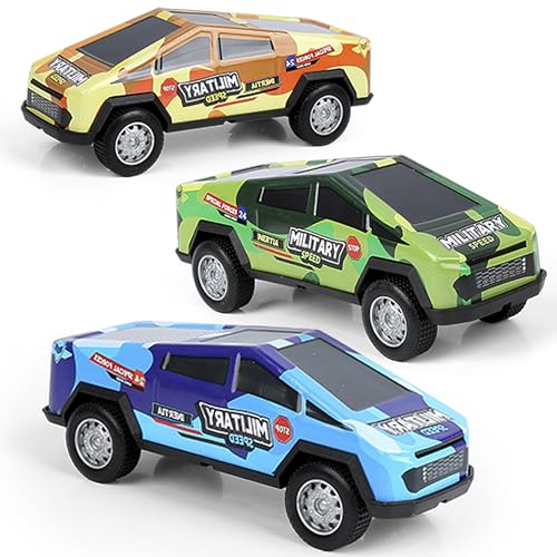 Set de 3 carros de juguete con motor de fricción miniatura 1