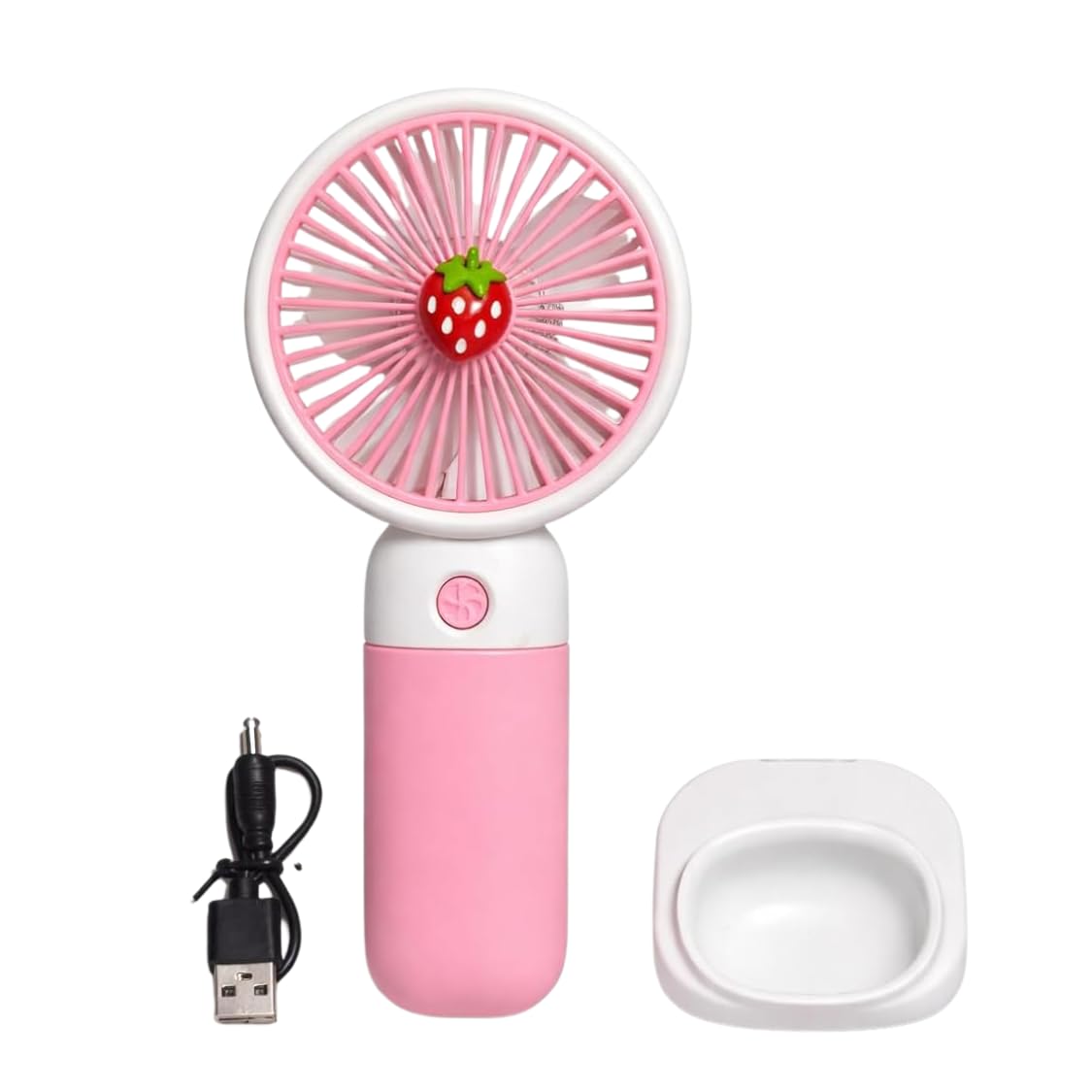 High Speed Portable USB Rechargable Hand Fan, 4800 RPM, 1200mAh Rechargeable Battery, Up to 6H Runtime, For Travel, Office & Makeup, Pink – Mini Fan, Hand Fan, Small Fan (Pink)-image-14