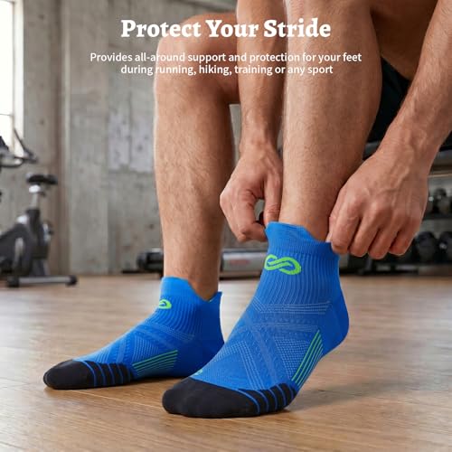 Image of PAPLUS Compression Socks for Men & Women, 2 /4 /6 Pairs Ankle Running Socks with Arch Support, Ankle Support, Plantar Fasciitis