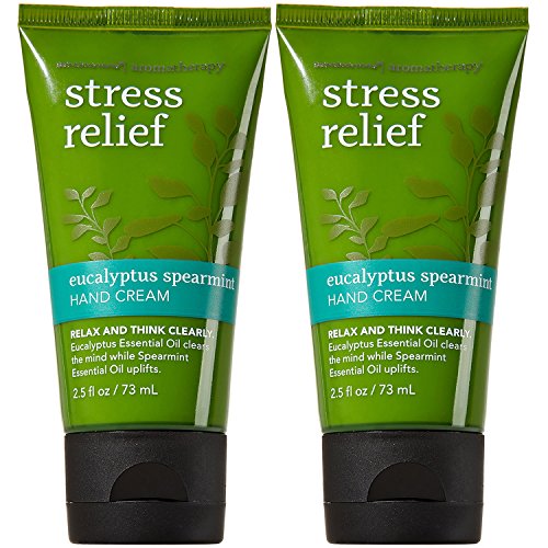 Set of 2 Bath and Body Works Aromatherapy Eucalyptus Spearmint Stress Releif Hand Cream 2.5 Ounce Each Perfect Travelers