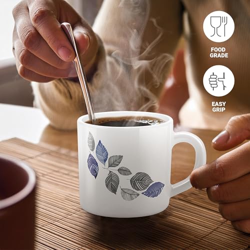 Image of Treo By Milton Opalware Amara 18 Lunis Cup Set | Microwave & Dishwasher Safe | Bone-Ash Free | Tempered Toughness | Set of 6, 180 ml Each | White | Mug Set for Tea, Coffee, Daily Use & Gifting