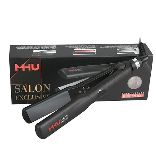 Plancha de pelo de queratina profesional MHU de 1.25 pulgadas de ancho, plancha plana de calor instantáneo, 285 -450 , doble voltaje, apagado Plancha de pelo de queratina profesional MHU de 1.25 pulgadas de ancho, plancha plana de calor instantáneo, 285 -450 , doble voltaje, apagado