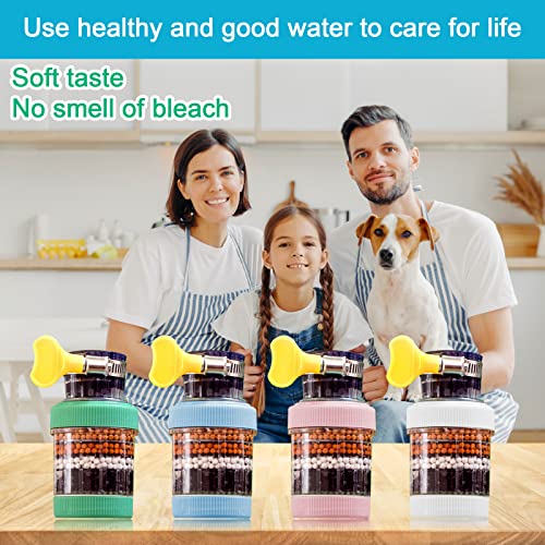 Faucet Water Filter, 4 Pack Faucet Mount Filters,Faucet Water Filter Purifier Kitchen Tap Filtration Activated Carbon Removes Chlorine Fluoride Heavy Metals Hard Water For Home Kitchen Bathroom #TOP5