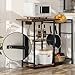 HOOBRO Bakers Rack with Charging Station, Microwave Stand with Storage, Space-Saving Coffee Bar Industrial Bread Organizer, for Dining Room, Kitchen, Black and Rustic Brown BF15UHB01G1