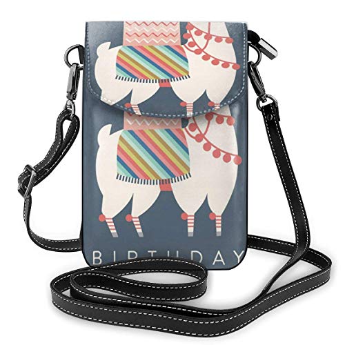 alemon Portamonete per cellulare con tracolla piccola Happy Birthday Portafoglio con tracolla regolabile da donna