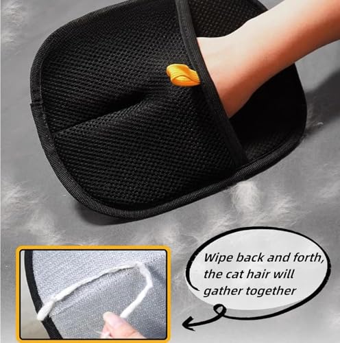 Image of 3pcs Pet Hair Removal Glove for Cats & Dogs, 2025 New Upgrade Efficient Grooming Gloves for Pet Hair, Reusable Cat Dog Electrostatic Hair Remover Grooming Glove Tool