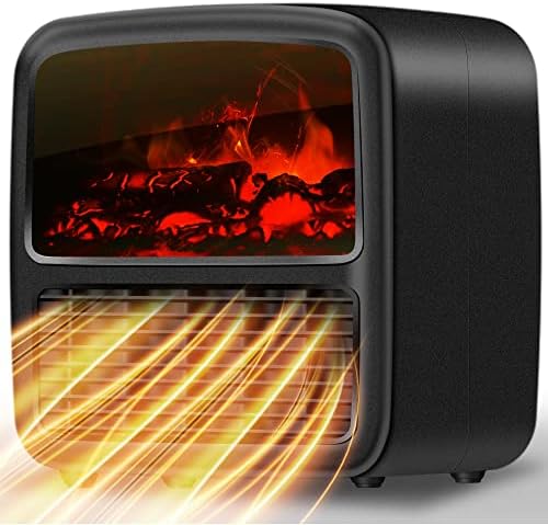 DALSUC Electric Space Heater for Indoor Use - 1500W/1000W Quiet PTC Ceramic Portable Heater for Office, Small Electric Fireplace Heater Fan with Overheat Tip Over Protection,Fast Safety Heating Black