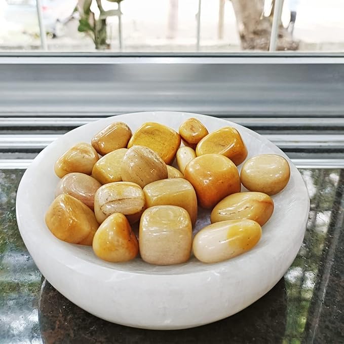 Image of Crystal Yellow Zade Tumble Stone | 50gm Tumbled Gemstones | Reiki Healing Stones | Home Decor Pebbles | Aquarium Gravel | Garden & Table Decor