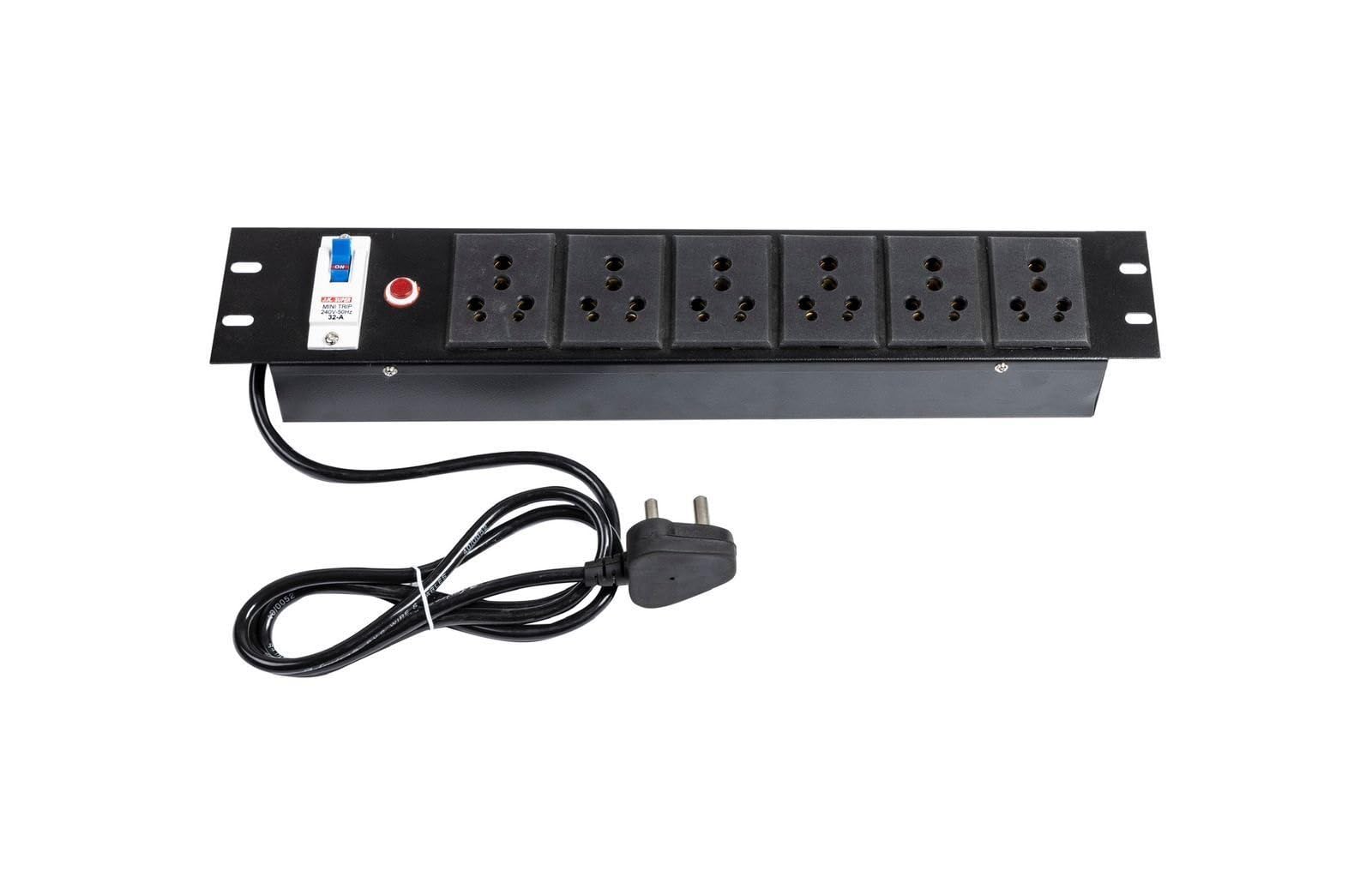 ooper pdu 6 point 6 socket 5/15 amp socket with 16amp mcb with indicator supprts both 5amp & 15amp