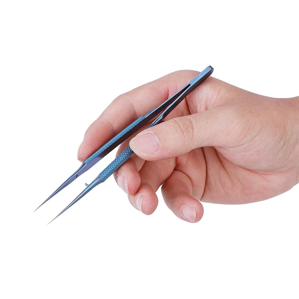 Pinzette per telefoni di precisione, pinzette per microscopio per riparazione cavi per impronte digitali della scheda madre del telefono cellulare in lega Ti, punte 0,15 mm(Pointed Tweezer)