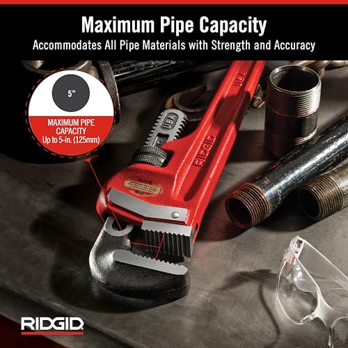 Image of Ridgid 31035 model 36 Heavy-Duty Straight Pipe Wrench, 36 inch Plumbing Wrench