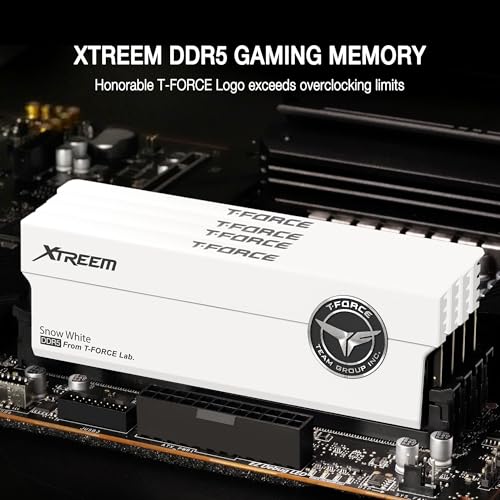 Image of TEAMGROUP T-Force XTREEM DDR5 Ram 32GB (2x16GB) 7600MHz PC5-60800 CL36 A-DIE Desktop Memory Module Ram for Intel XMP 3.0 & AMD Expo Compatible White FFWD532G7600HC36FDC01