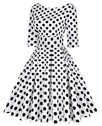 Image of MINTLIMIT Women's 1950s Retro Vintage Cocktail Party 3 /4 Sleeve Swing Dress