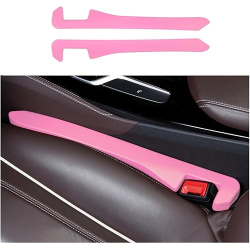 2PCS Car Seat Gap Filler,Super Flexible Car Side Seat Gap Filler Car interior Accessories,Universal Car Organizer Between Seats for Tightly Filling Seat Gaps (Pink)…