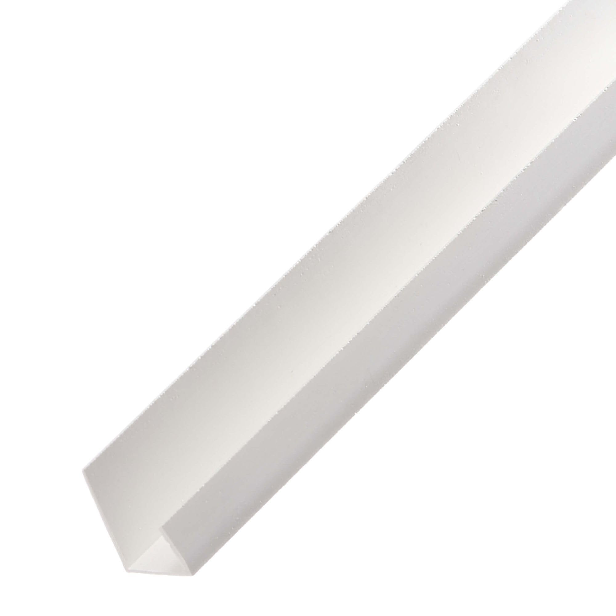 PROTEKTOR 3741 U-Profile PVC, Edging Profile for Plasterboard 12.5 mm, 200 cm, White, Drywall Corner Protection