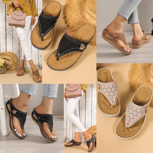 Lublanca Sandals for Women,Avylays Orthopedic Bohemian Slippers,Non-Slip Slip-On Orthopedic Breathable Mesh Sandals4