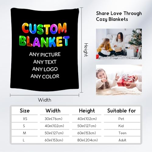 Personalized Blanket with Photo - Custom Gift for Kids - Picture Blanket with Name, Soft Flannel Throw for Couch, Bed