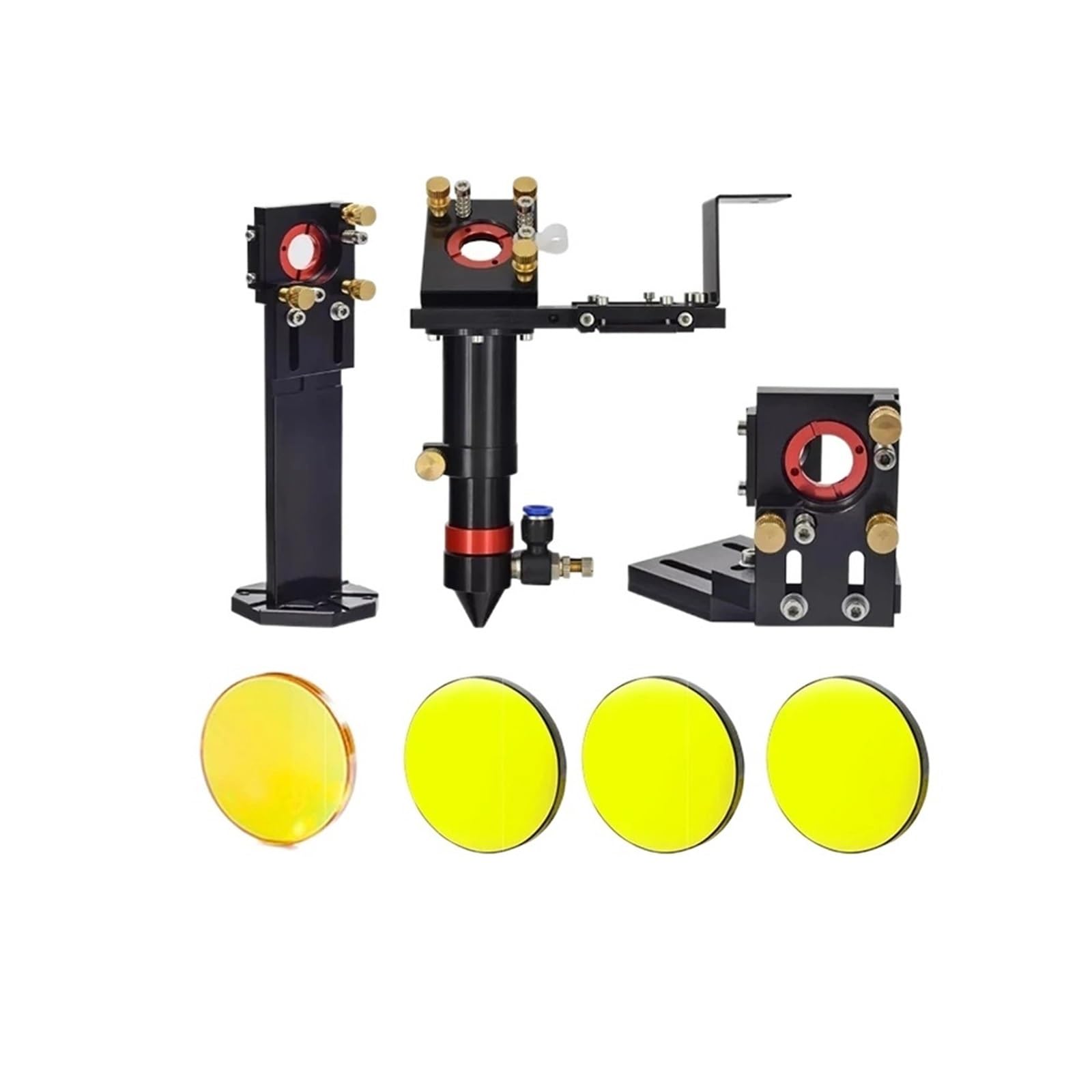 Co2 Laser Head Set 50.8/63.5/101.6mm Dia.20mm Focusing Lens+3 Pcs 25mm Mirrors for Laser Engraver Cutting Machine(Head Set with Lens M,D20 FL.50.8mm)