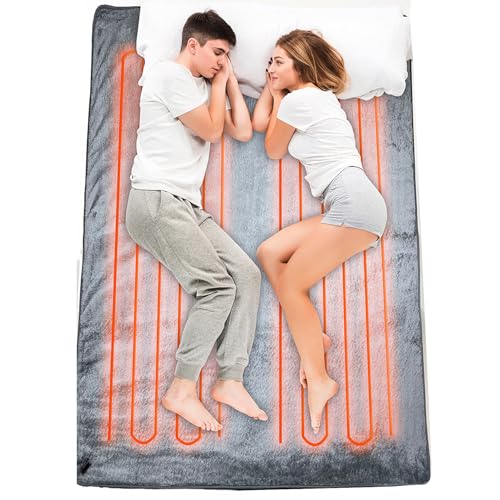 Ghzste Heated Car Blanket Car Heating Blanket 12V 48W Soft Warm Flannel Fast Heating Breathable Car Electric Blanket for Camping 100x75cm - Image 4