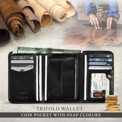 Tony Perotti Italian Men's Wallet With Coin Pocket - Trifold Wallets for Men With Change Pocket - Eco-Friendly Tanned Full Grain Leather Wallet Made in Italy4