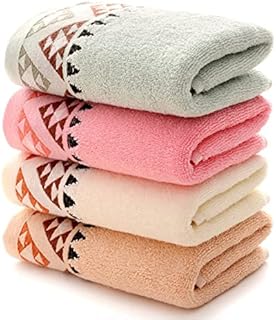 Qrity 4 Units 100% Cotton Hand Towels Bath Towels Set - Multipurpose Use Towels with High Absorbency (Variety), Sport Towels for Beach, Bath, Hand, Face, Gym or Spa (35x75cm)