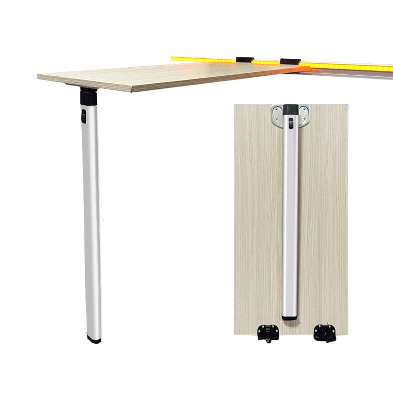 Pata de Mesa Plegable RV con Riel Deslizante para RV Caravan Motorhome Yachts Travel Camping, Soporte de Escritorio de Aleación de Aluminio Grueso Ajustable, Portátil y Fácil de