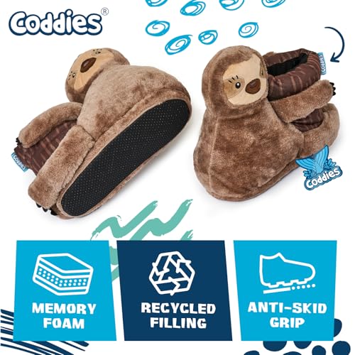Coddies Sloth Slippers - Funny Plush Shoes for Men, Women & Kids - Sloth Gifts2