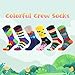 BONANGEL Mens Dress Socks Fun Funny Colorful Crazy Crew Dress Socks For Men 8-12