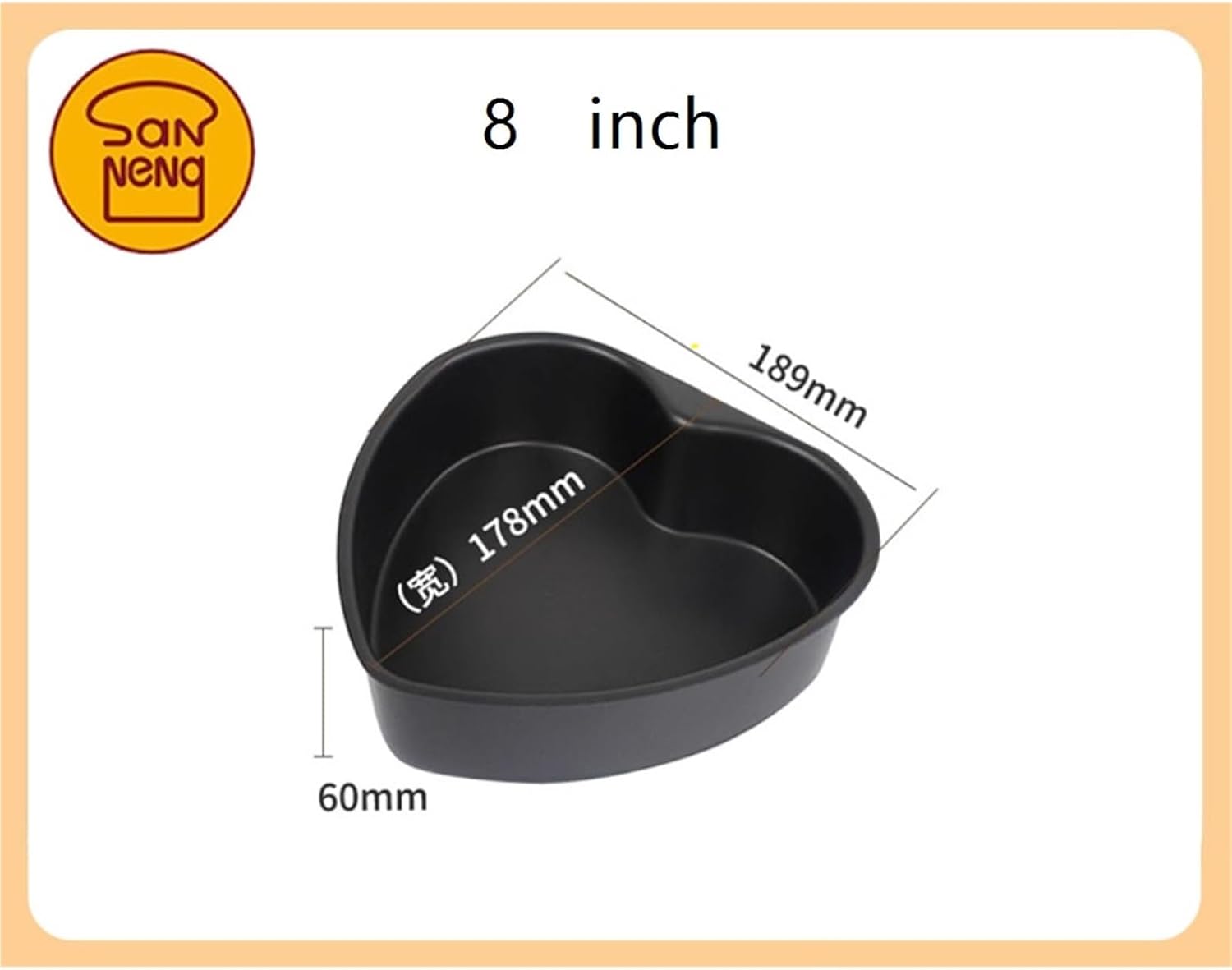 Heart Shaped Cake Pans Large Baking Pan for Lovely Cakes Nonstick Baking Molds Cake Tins for Wedding Birthday(8 inch)