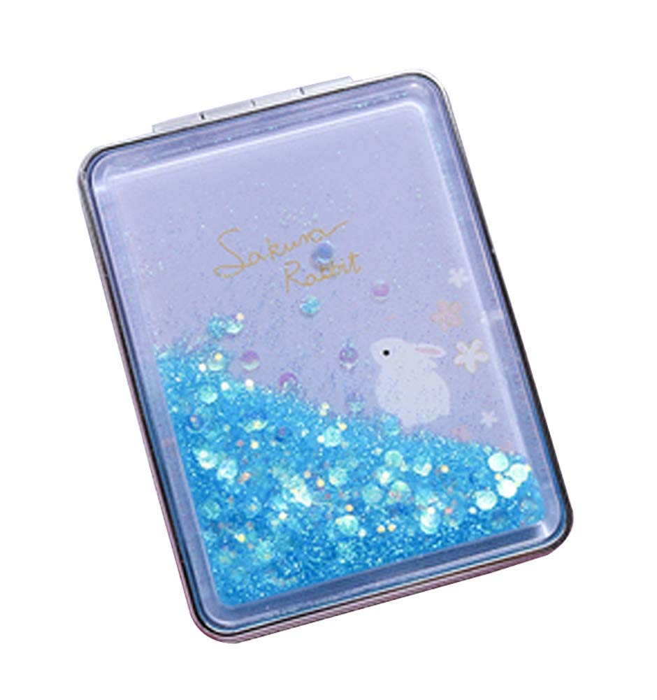 Miroir de poche double face ODYO avec effet Quicksand pour un maquillage portable précis