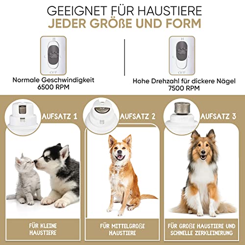 Krallenschleifer für Hunde und Katzen mit USB-Anschluss und 2 Geschwindigkeiten