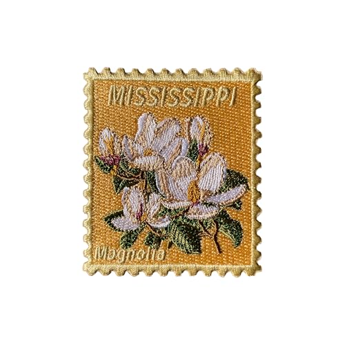SANSFIUS Mississippi Magnolia Stamp Patch, State Flower Size 3 Inches