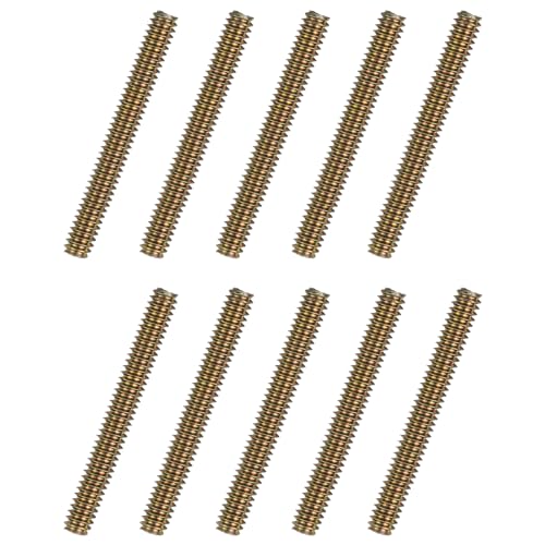 QUARKZMAN 40pz Viti Filettate Intere 1/4 x 2-3/4 Pollici Perni Filettati Vite Filettata Lunga Acciaio Carbonio per Montaggio Giardino Mobili Fissaggio Cornice Collegamento Colore Zinco