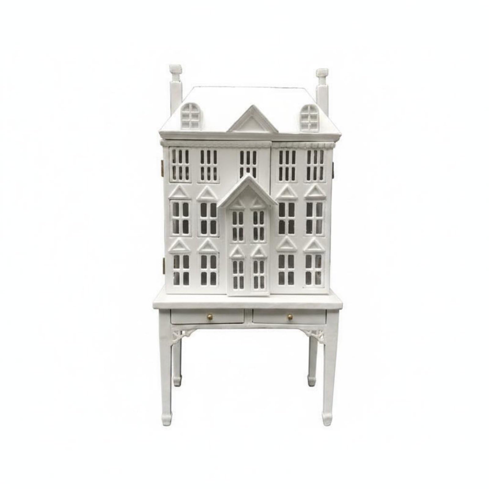 Miniatura Casa Delle Bambole Credenza Mobile Armadio Scaffale Silhouette Casa Dettagli Finestre E Tetto Adatto per Collezionisti E Arredo Interni Casa Bambole, Bianco