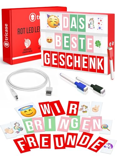 Leuchtkasten mit Buchstaben & Farbwechsel – Light Box Kinder mit 386 Zeichen, Emojis & 2 Marker...