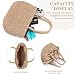 Imagen de EVEOUT Bolso cesta de paja tejido con Asa para mujer Bolsos de mano de paja de playa vacaciones verano