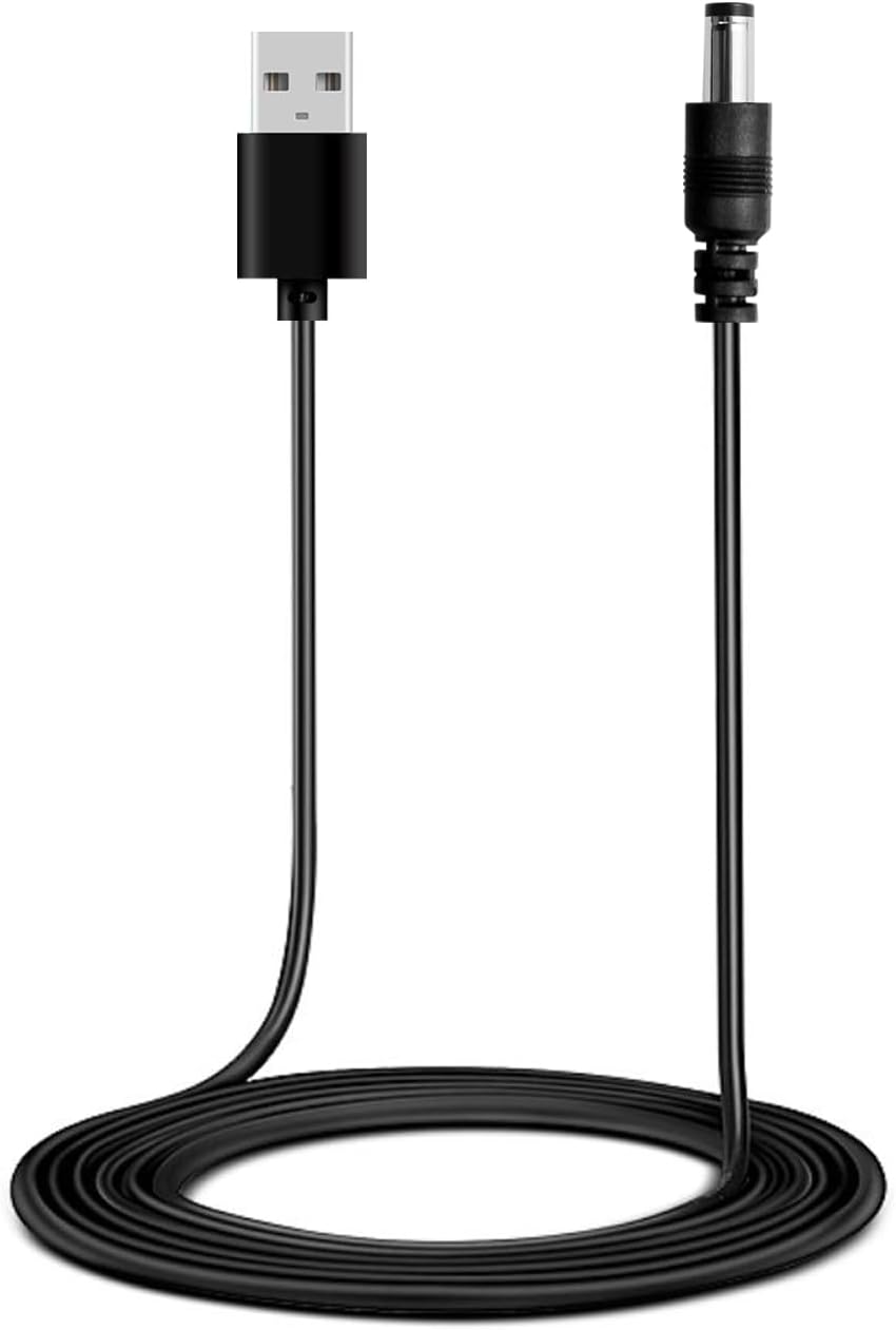 USB to DC 5V Cable, Universal 5V USB Power Chager Cord DC 5.5 X 2.1mm Plug Adapter 1.2m
