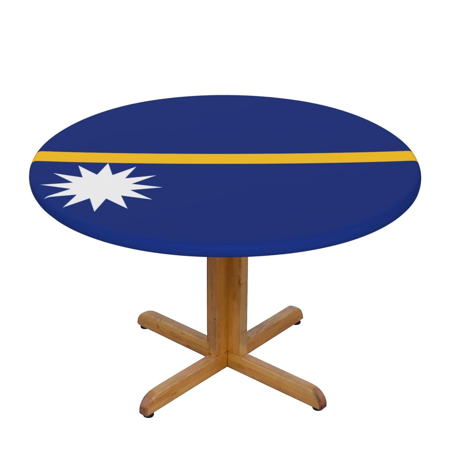 Flag Of Nauru Print Oxford Wipeable Tablecloth Oil-Resistant Outdoor Table Cover Reusable Birthday Table Protector