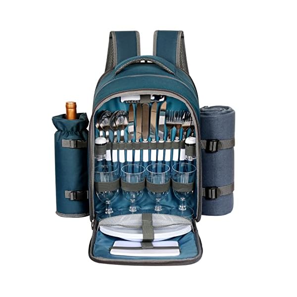 Hap-Tim-Picnic-Basket-Backpack-for-4-Person-with-Blanket-Wine-Holder-Cooler-Compartment-Cutlery-Set-Couples-Gifts-Mr-Mrs-Gifts-Bridal-Shower-Gifts-Registry-Wedding-Registry-Blue-3065-BL Hap Tim Picnic Basket Backpack for 4 Person with Blanket, Wine Holder, Cooler Compartment, Cutlery Set, Couples Gifts, Mr & Mrs Gifts, Bridal Shower Gifts, Registry Wedding Registry, Blue (3065-BL)