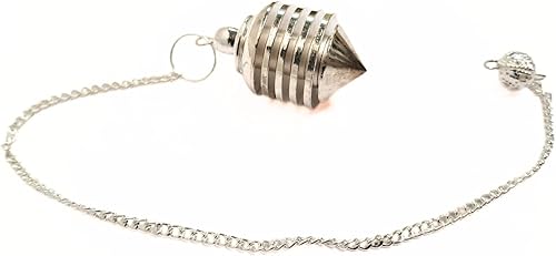 Jet plata duro Bobina vertical péndulo reiki Nova Wiccan última intervensión folleto Jet International Crystal radiestesia de curación de terapia a