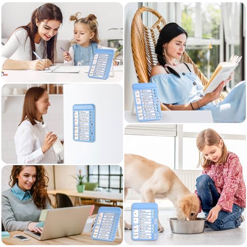 Image of Audab 2Pcs Dry Erase Chore Chart for Kids, Magnetic Checklist Board, My Chores Slider Chart to Do List Board, Routine Reward Chart Schedule Board Task Tracker for Home Refrigerator, Wall, Desk (Blue)