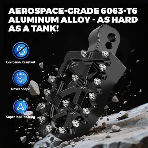 Image of Dirt Bike Foot Pegs Footpegs Rest Pedal CNC for MX 650 500 MX650 MX500 SX500 MX350 Electric Dirt Bike Black