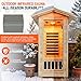 Albott Outdoor Sauna 1 Person, Infrared Saunas for Home, Low EMF 110V Spruce Wood Dry Sauna with Tourmaline Stone Foot Warmer, 7-Color Light Therapy & 2 Bluetooth Speakers, 33.5