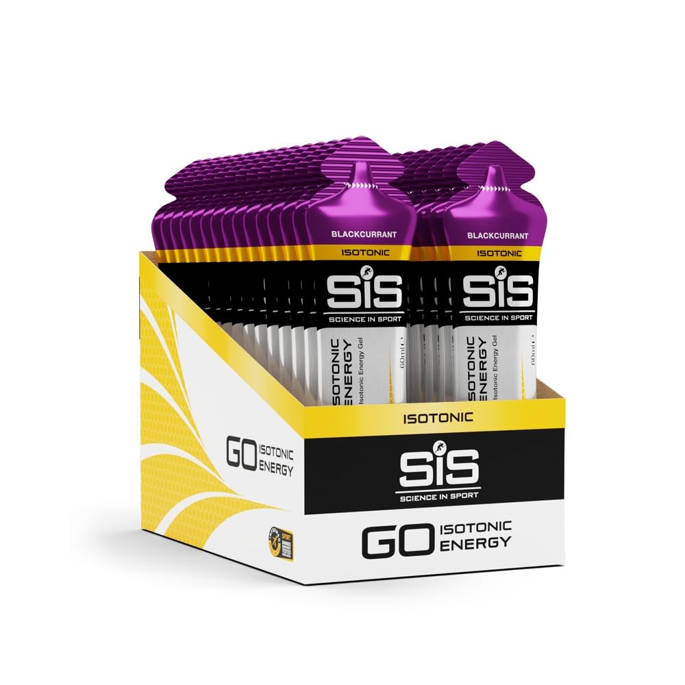 Science in Sport GO Isotonic Energy Gel 30x60ml Grosella negra, Vegano - Formulación isotónica con 22g de carbohidratos, Buen aporte de energía, Alternativa ideal a las bebidas isotónicas